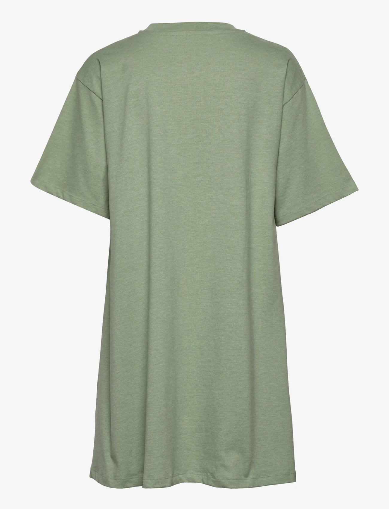 NORR - Payton A-shape dress - t-skjortekjoler - green melange - 1