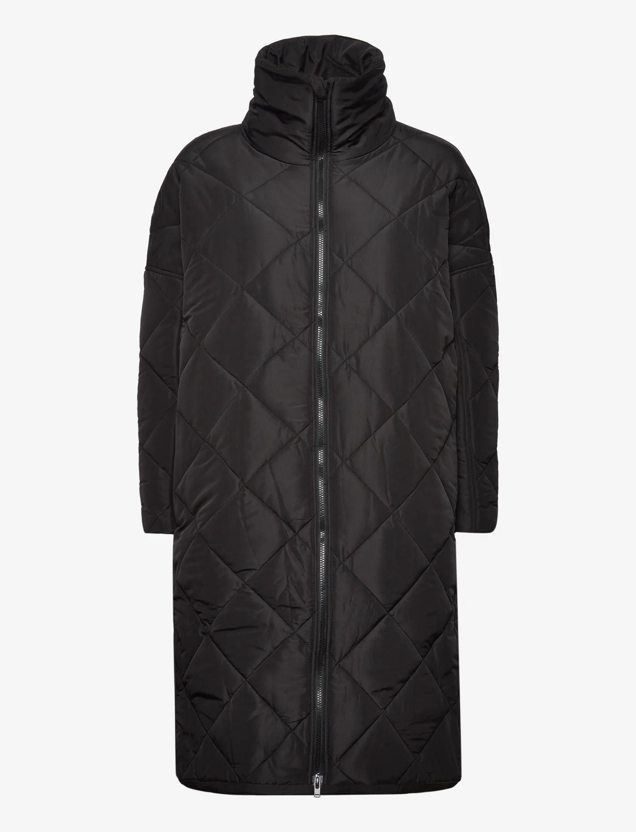 NORR - Alma slit quilted jacket - quilted jackets - black - 0