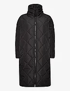 Alma slit quilted jacket - BLACK