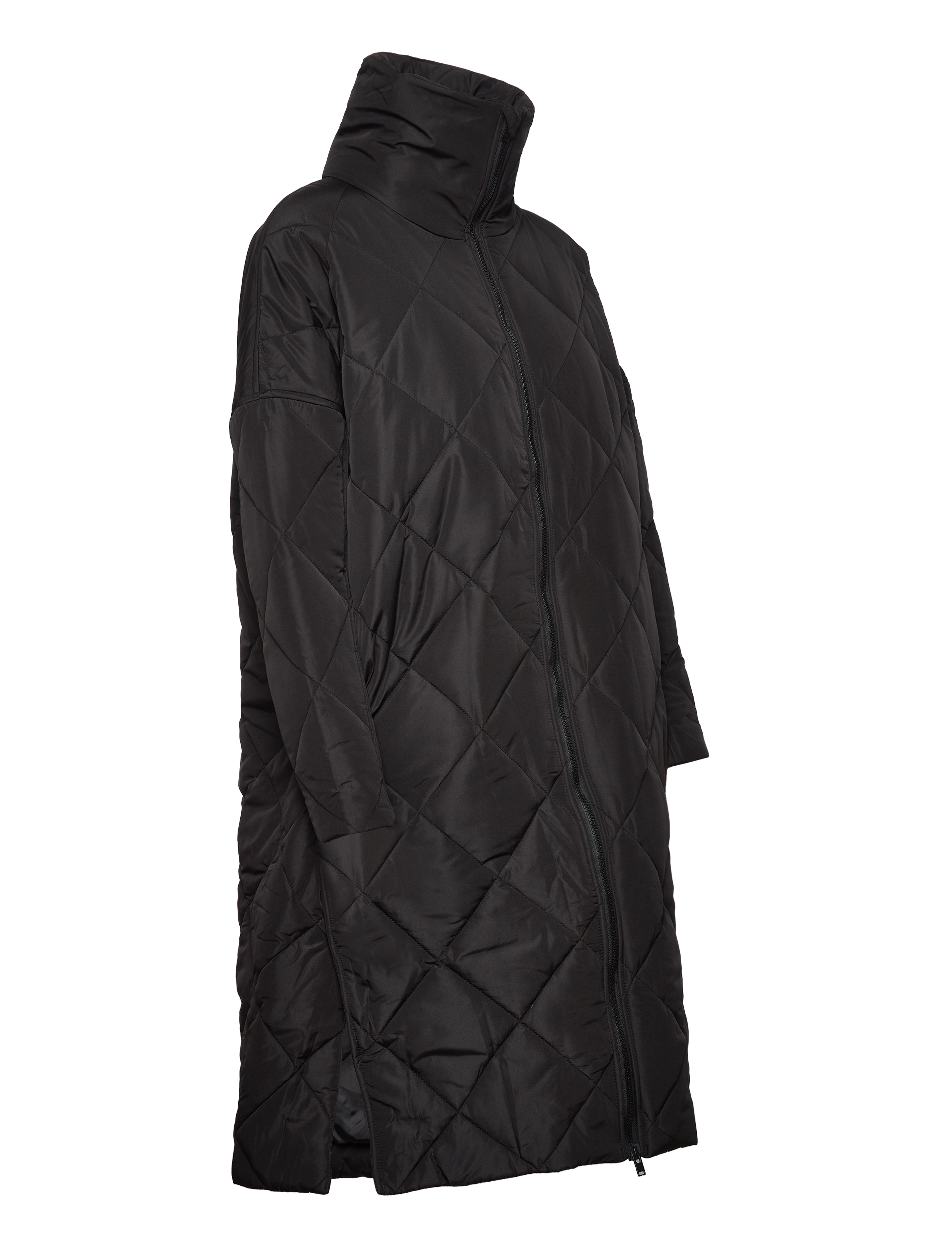 NORR - Alma slit quilted jacket - dun- & vadderade jackor - black - 3