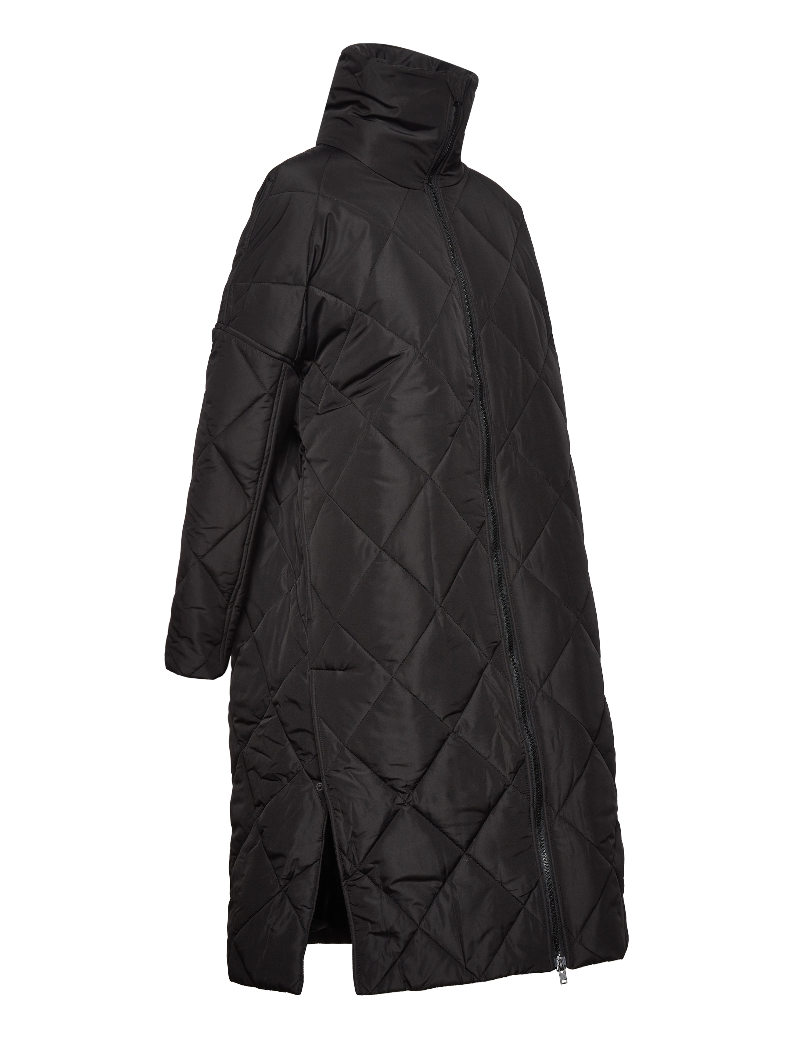 NORR - Alma slit quilted jacket - dun- & vadderade jackor - black - 4