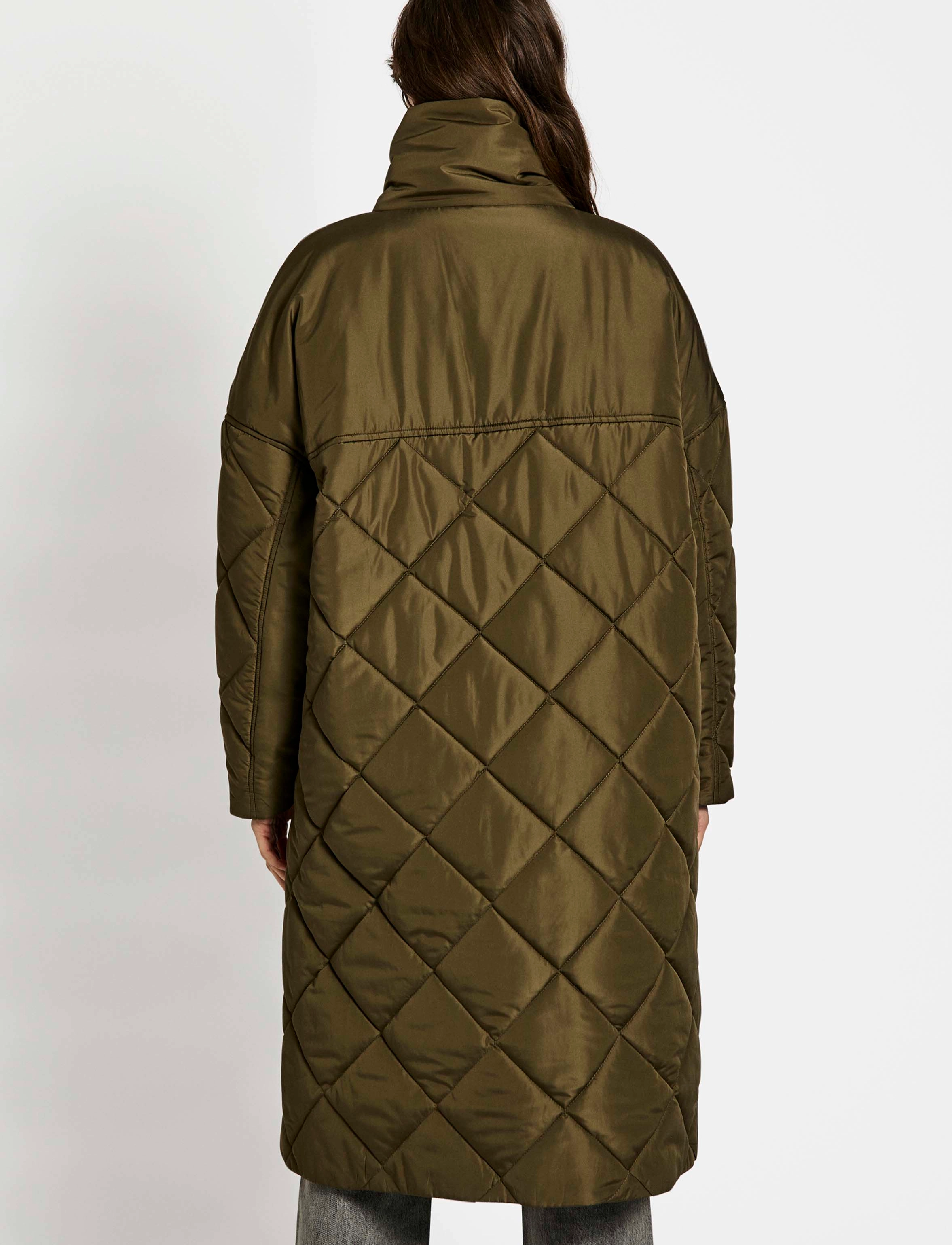 NORR - Alma slit quilted jacket - dunjakker - dark army - 5