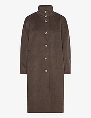 NORR - Anni coat - pitkät talvitakit - dark brown - 0