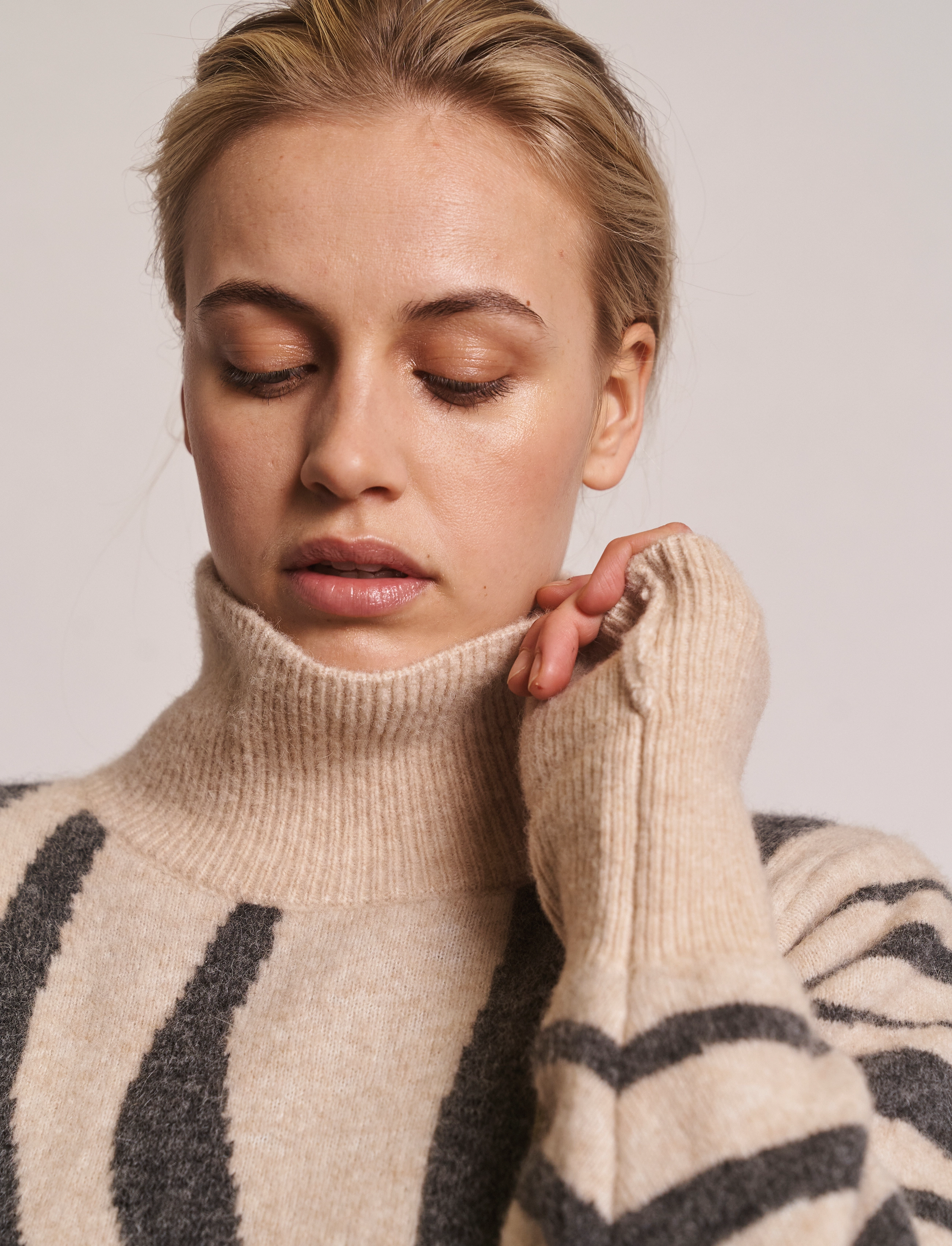 NORR - Falon knit top - beige stripe - 4