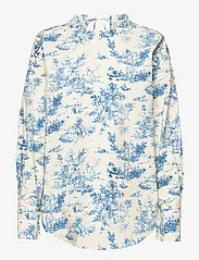 NORR - Jose top - long-sleeved blouses - blue print - 0