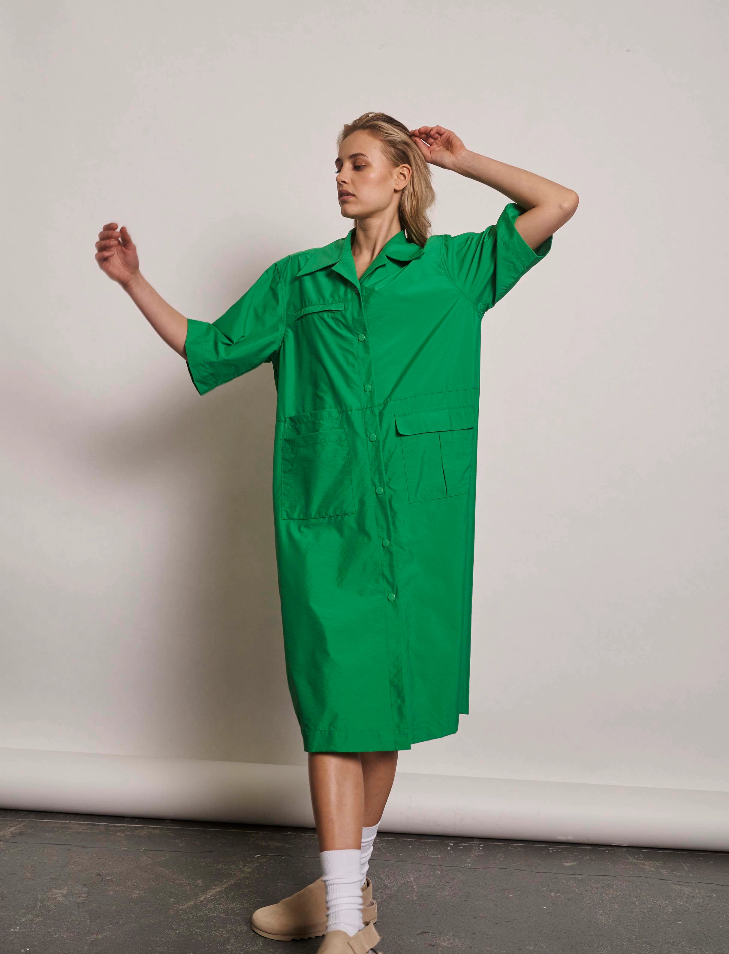 NORR - Lana long dress - strong green - 2