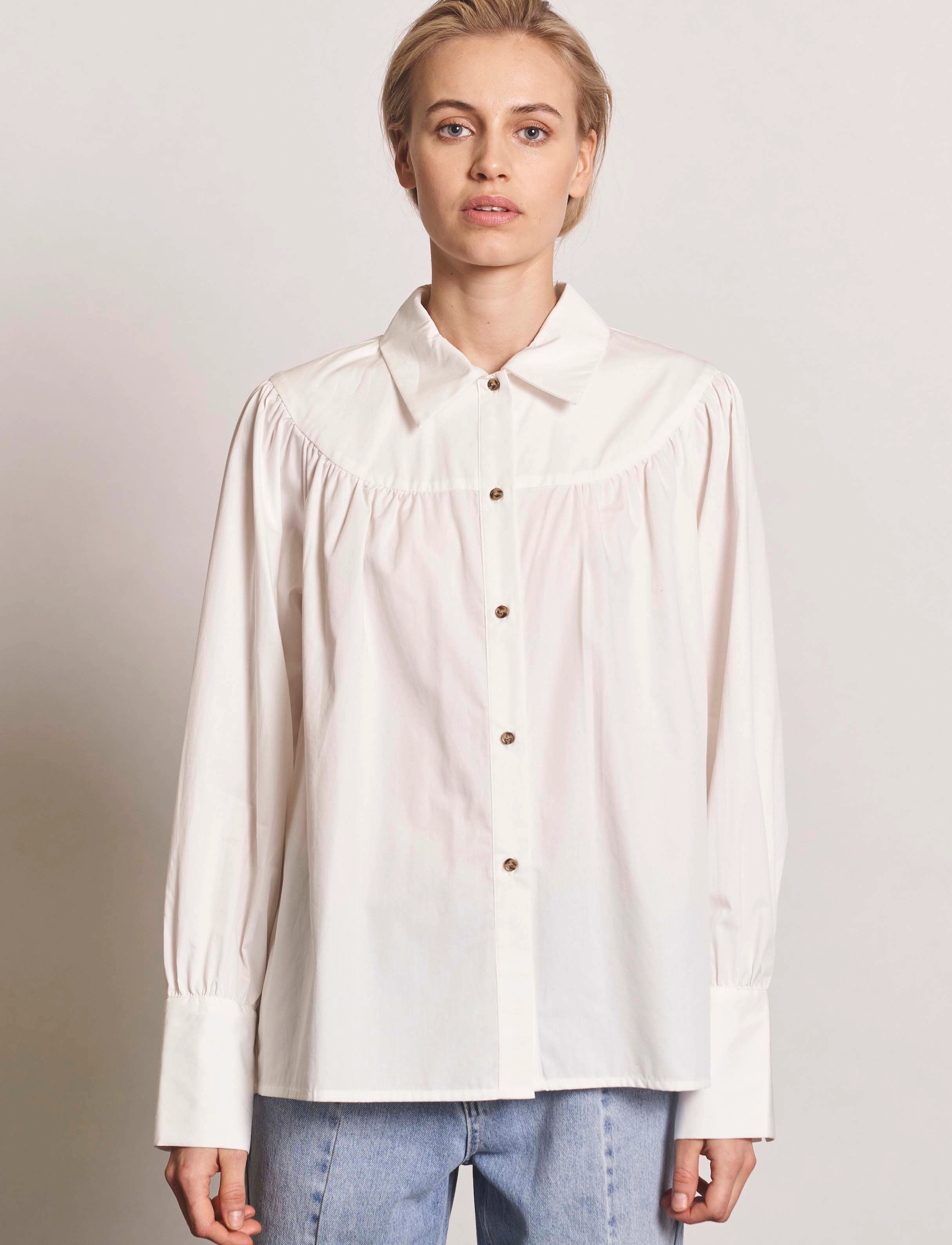 NORR - Noah pleat shirt - white - 2