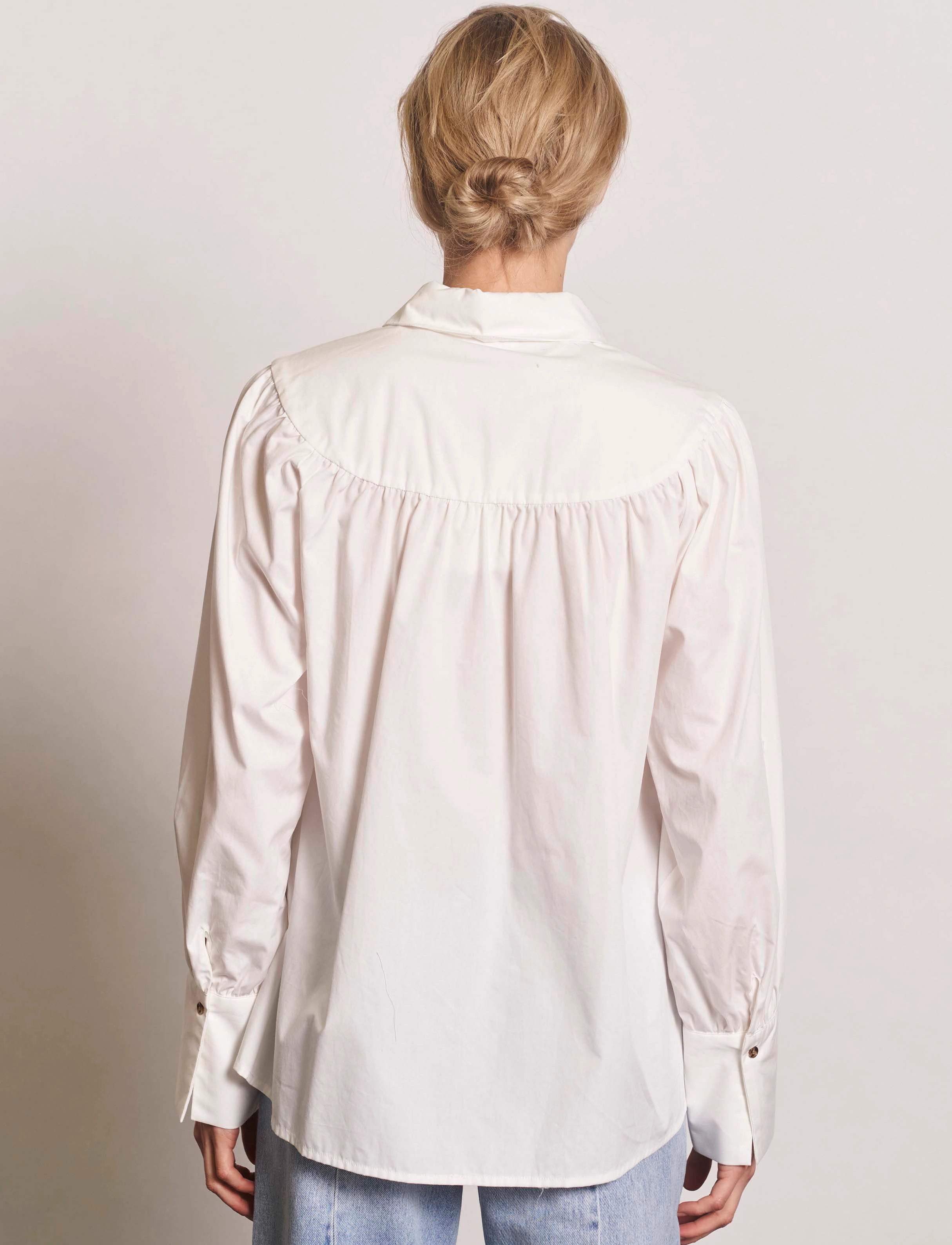 NORR - Noah pleat shirt - white - 3