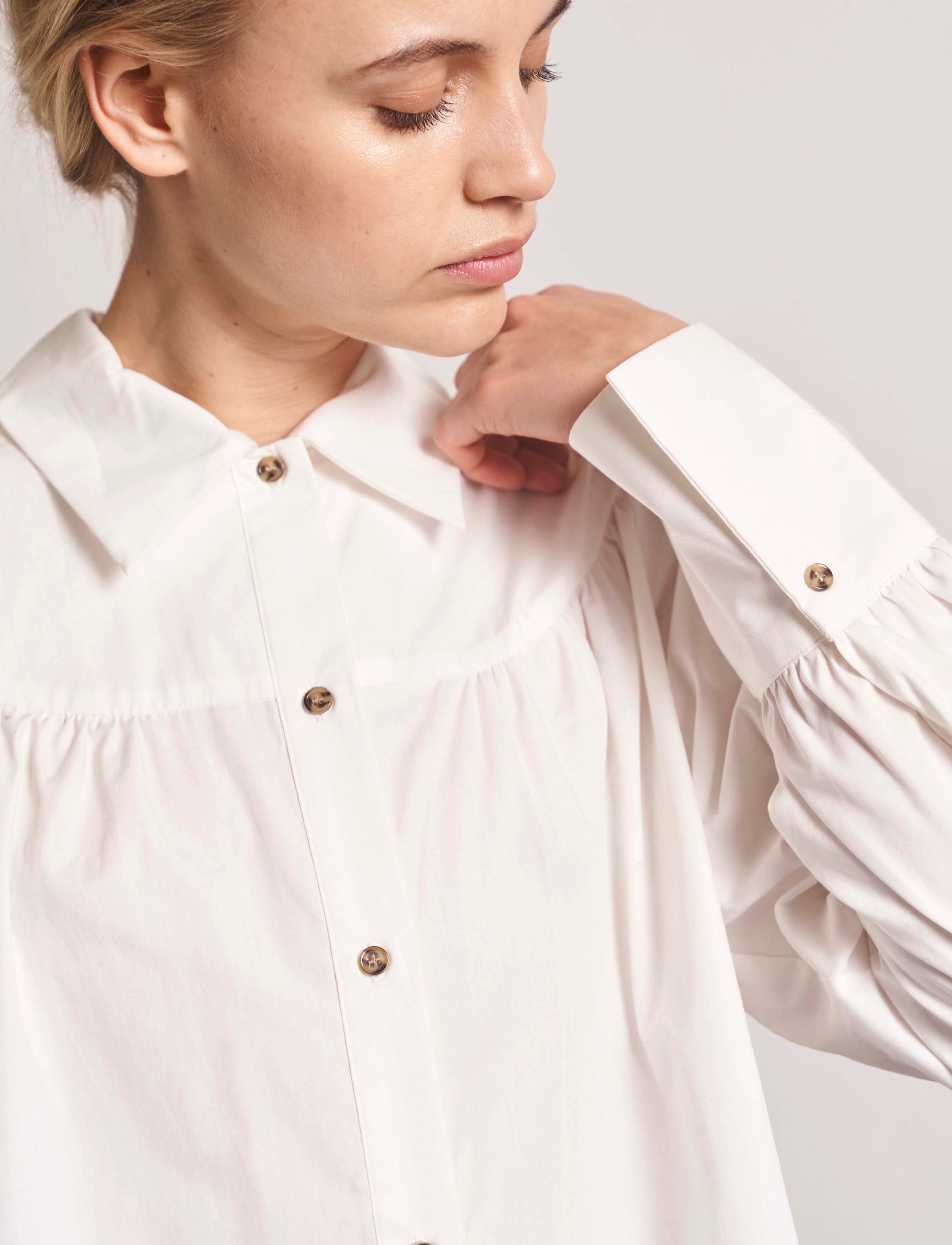 NORR - Noah pleat shirt - white - 4