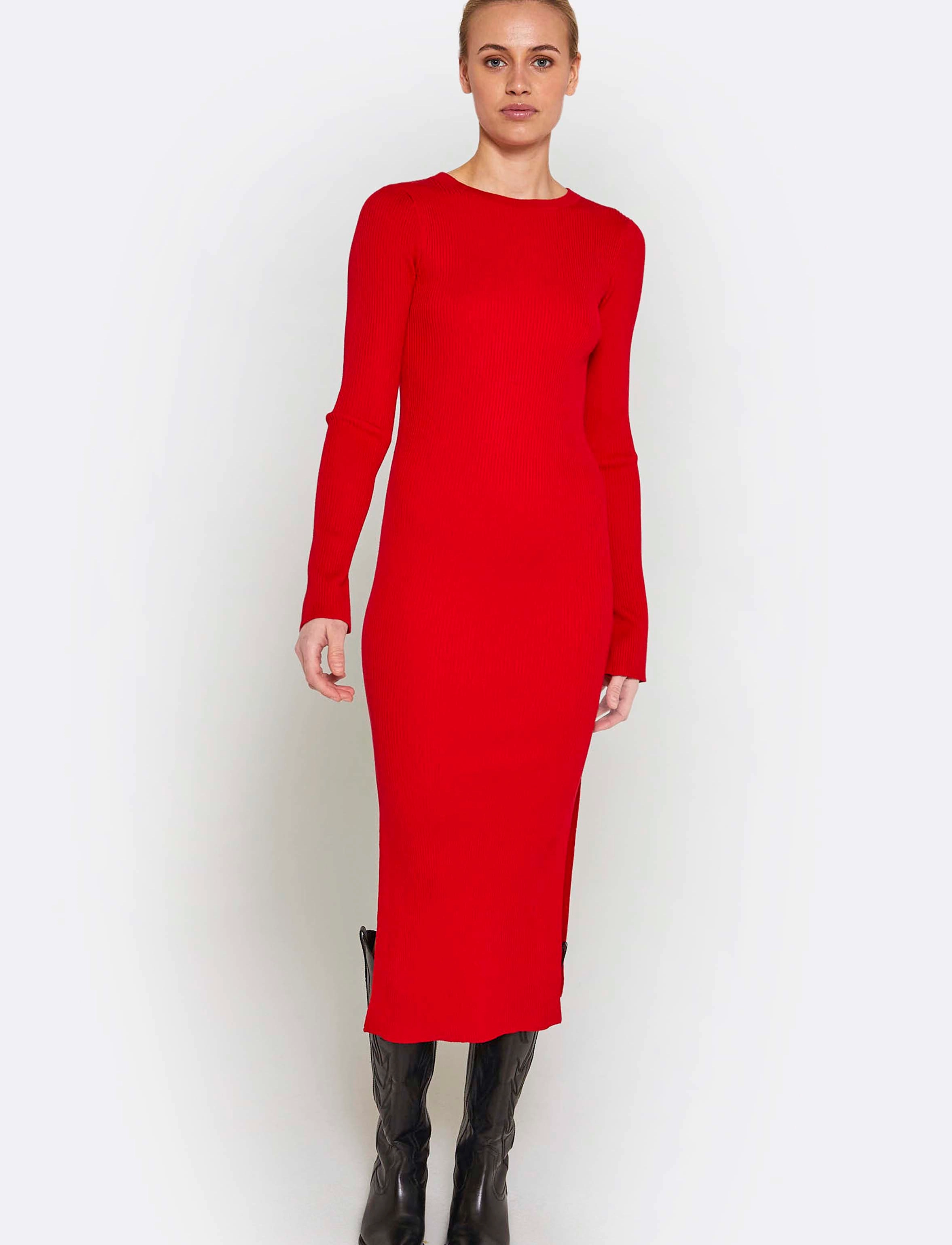 NORR - Sherry LS knit dress - red - 4
