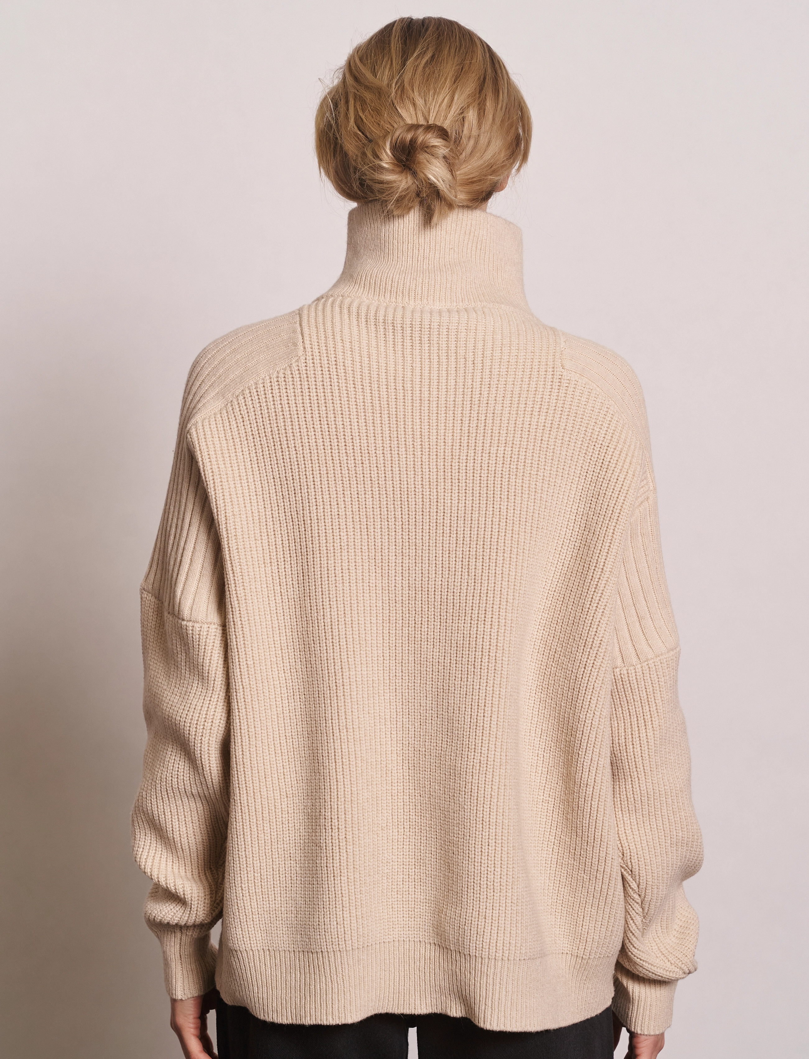 NORR - Silja zip knit top - beige mélange - 3
