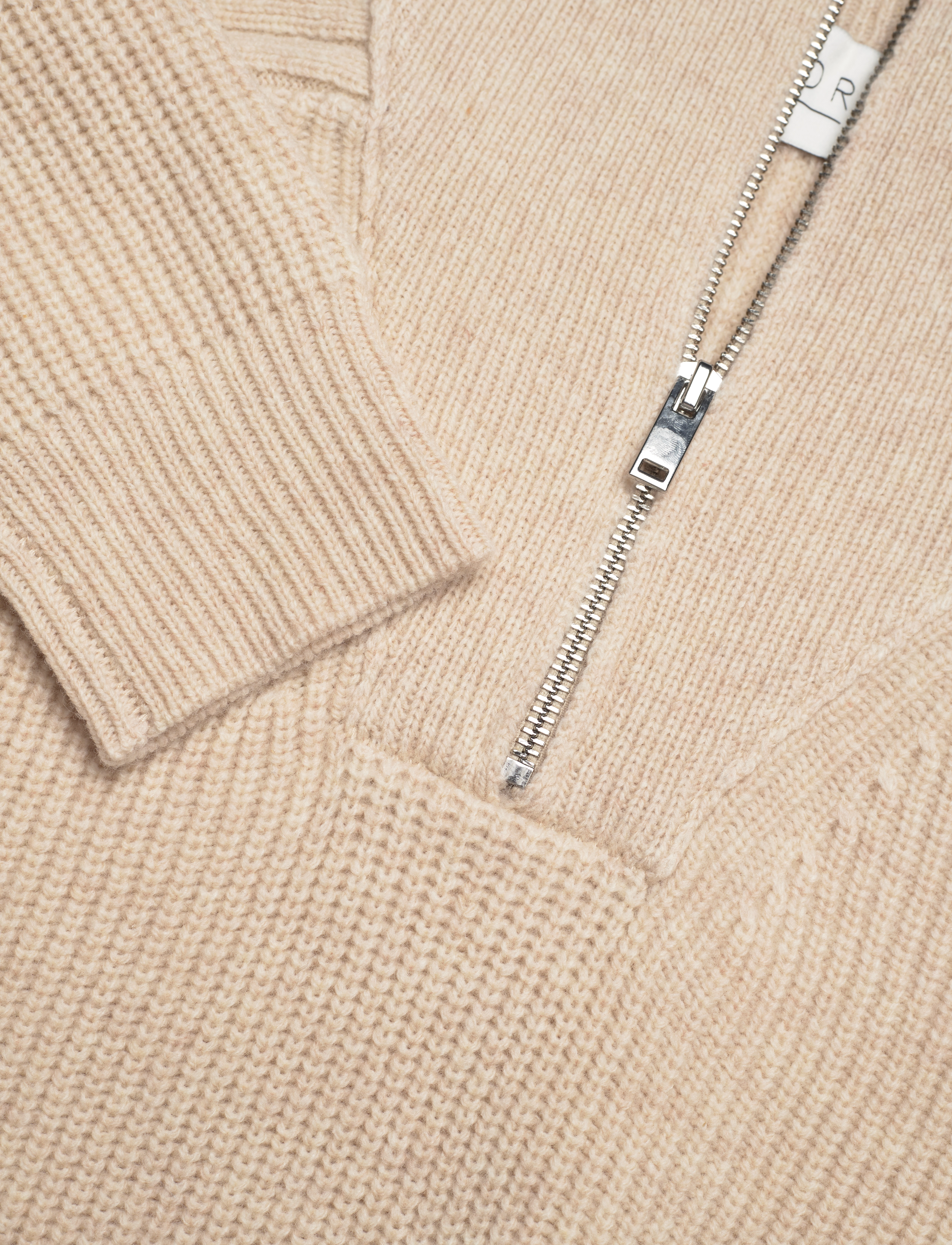 NORR - Silja zip knit top - beige mélange - 5