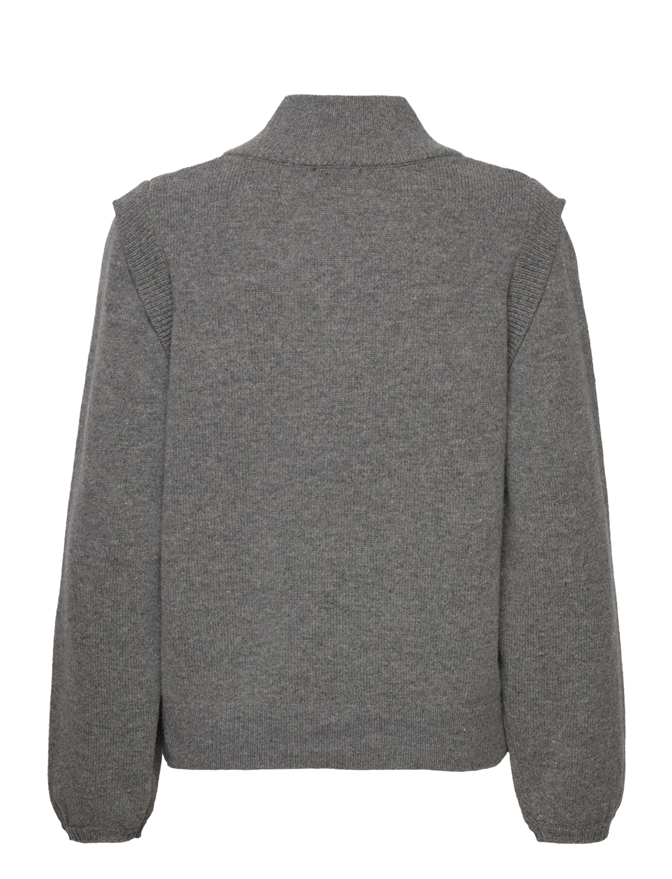 NORR - Sinna detail knit top - grey melange - 1