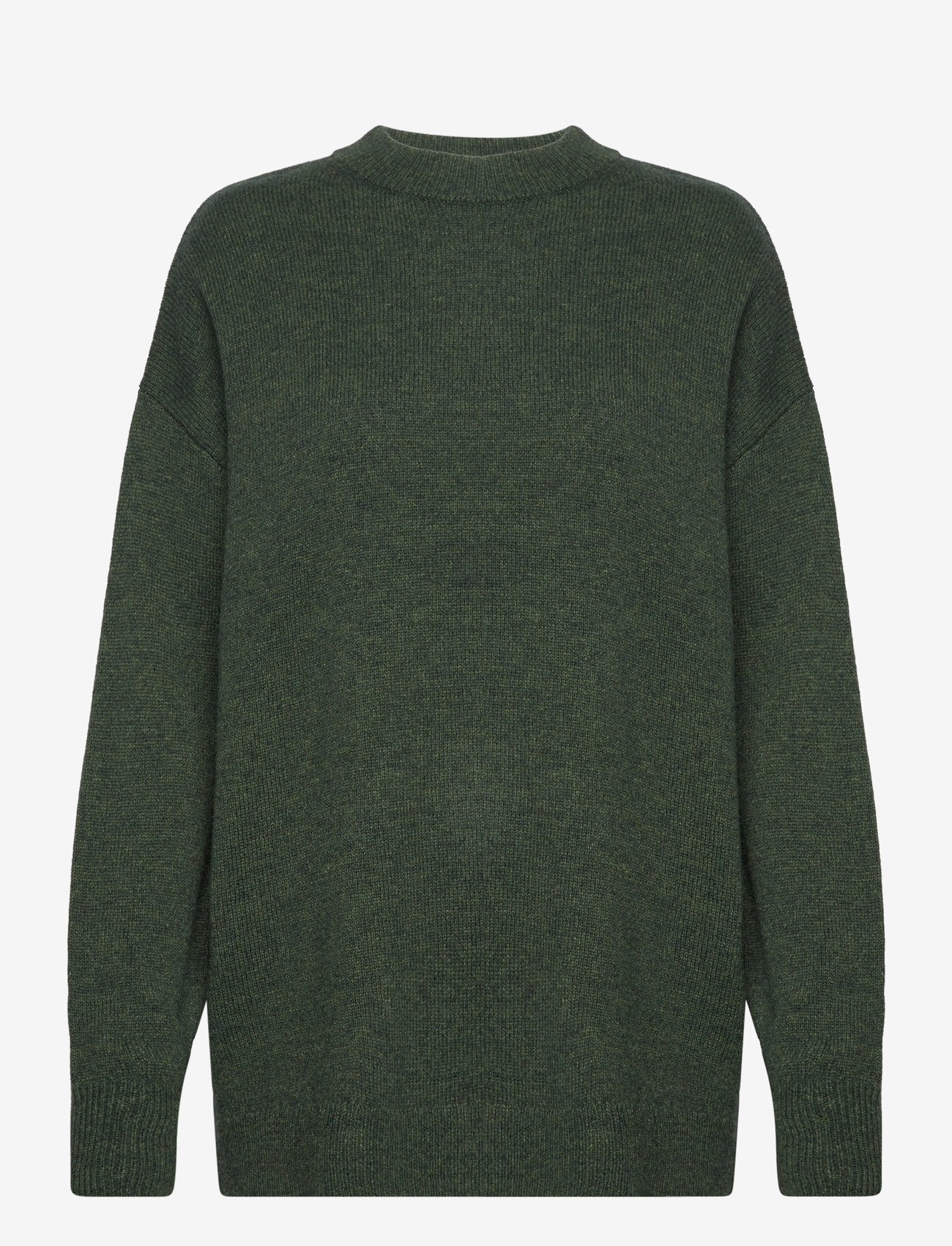 NORR - Sinna o-neck knit top - dark green melange - 0