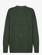 Sinna o-neck knit top - DARK GREEN MELANGE