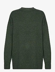 NORR - Sinna o-neck knit top - dark green melange - 0