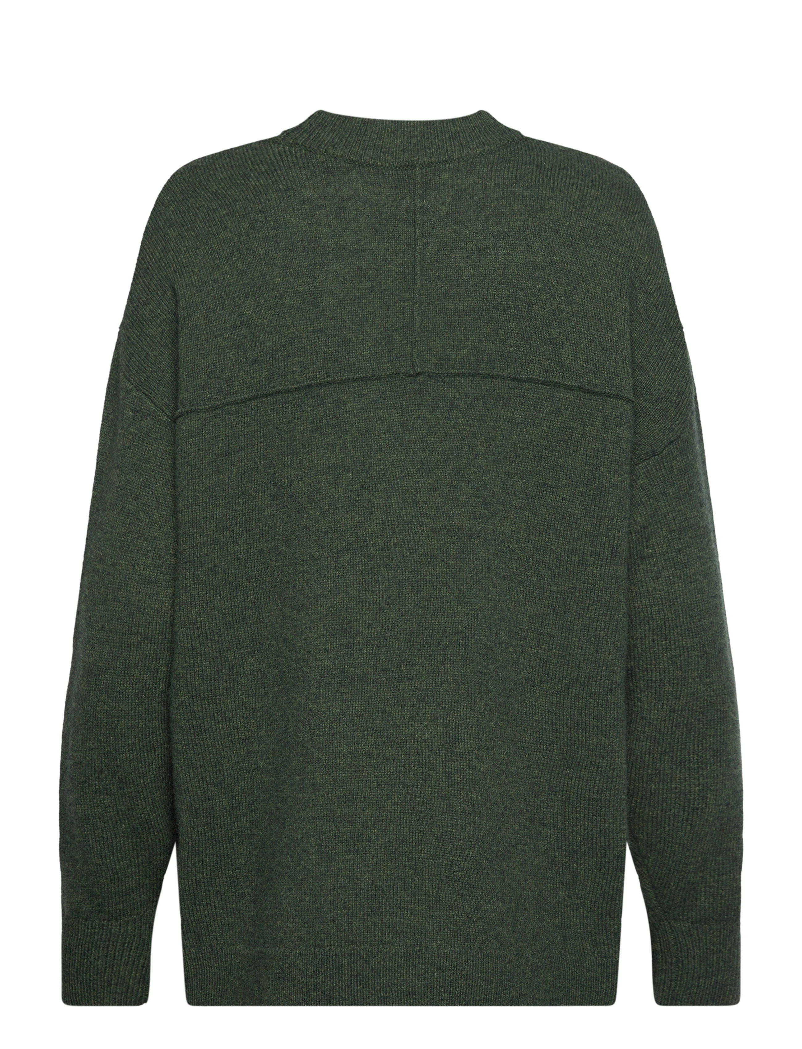 NORR - Sinna o-neck knit top - dark green melange - 1
