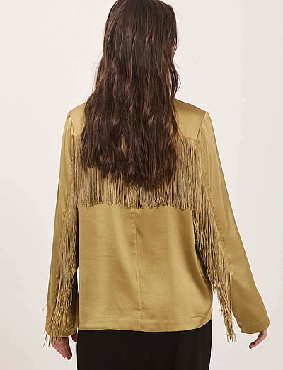 NORR Gili top - Pikkade varrukatega pluusid - KHAKI / khaki/green