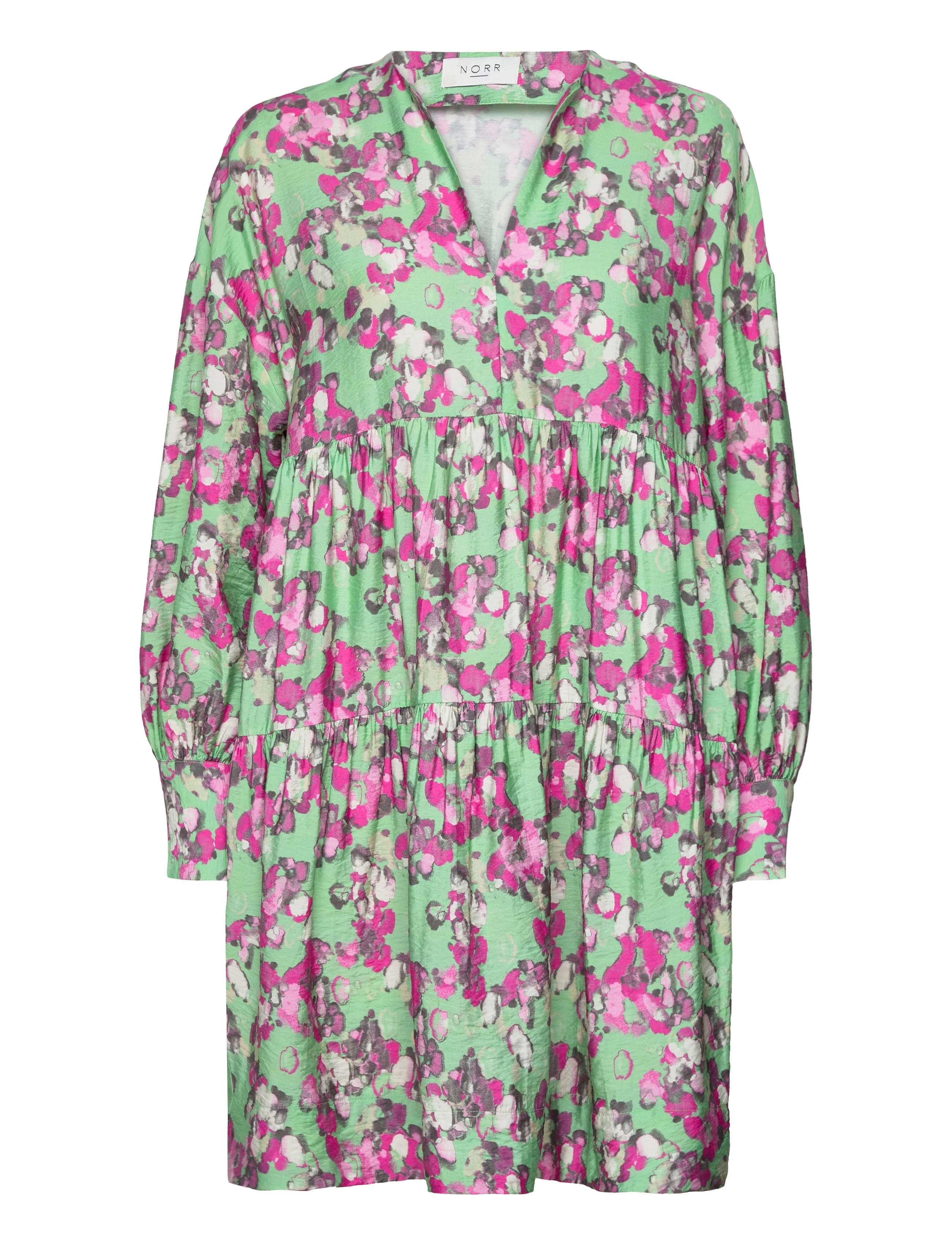 NORR Alyssa bomba short dress - Klänningar - MEADOW PRINT / green