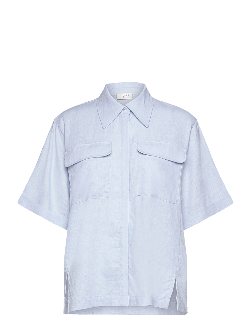 NORR - Esma SS shirt - linneskjortor - light blue - 0