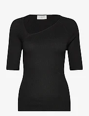 NORR - Sherry knit tee - megzti drabužiai - black - 0