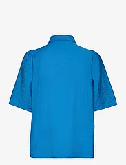 NORR - Alyssa pleat shirt - kurzärmlige hemden - ibiza blue - 1
