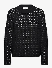 NORR - Crome knit top - megzti drabužiai - black - 0