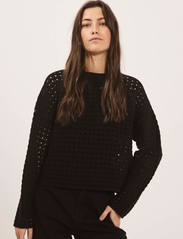 NORR - Crome knit top - megzti drabužiai - black - 2
