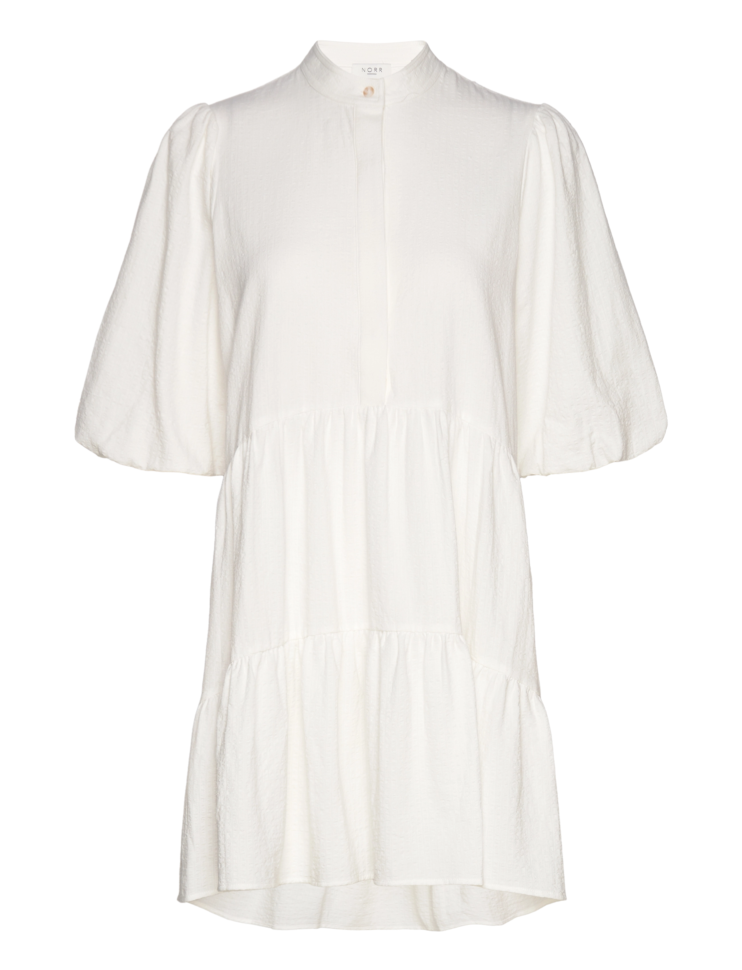 NORR Fie Kurz Solid Ss Kleid Weiß - 36 - Damen