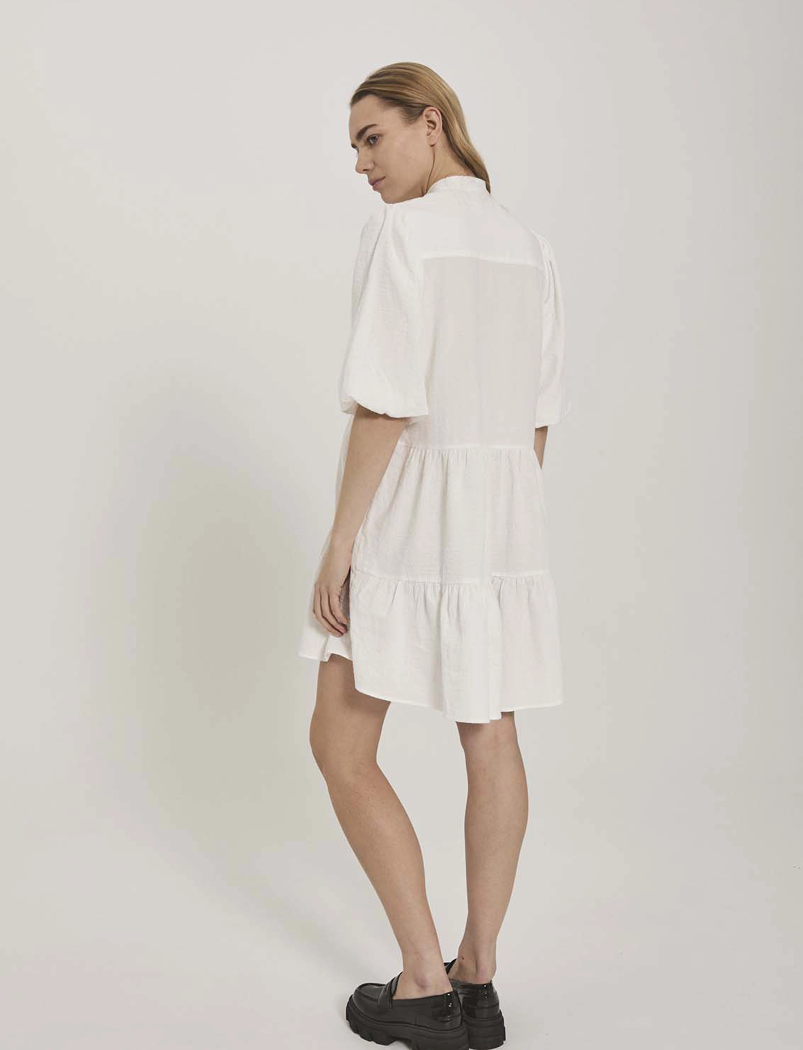 NORR - Fie short solid SS dress - white - 3
