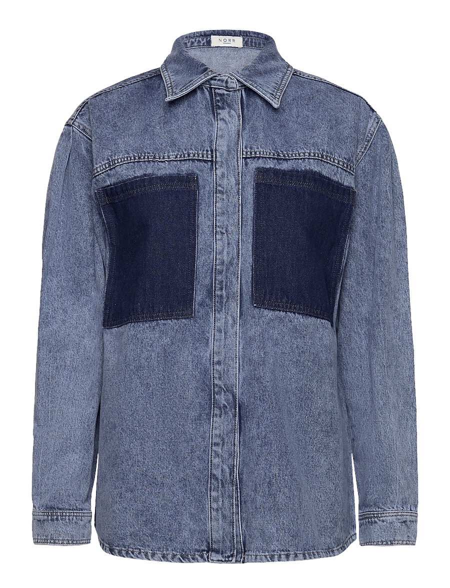 NORR - Daytona denim shirt - long-sleeved shirts - light blue wash - 1