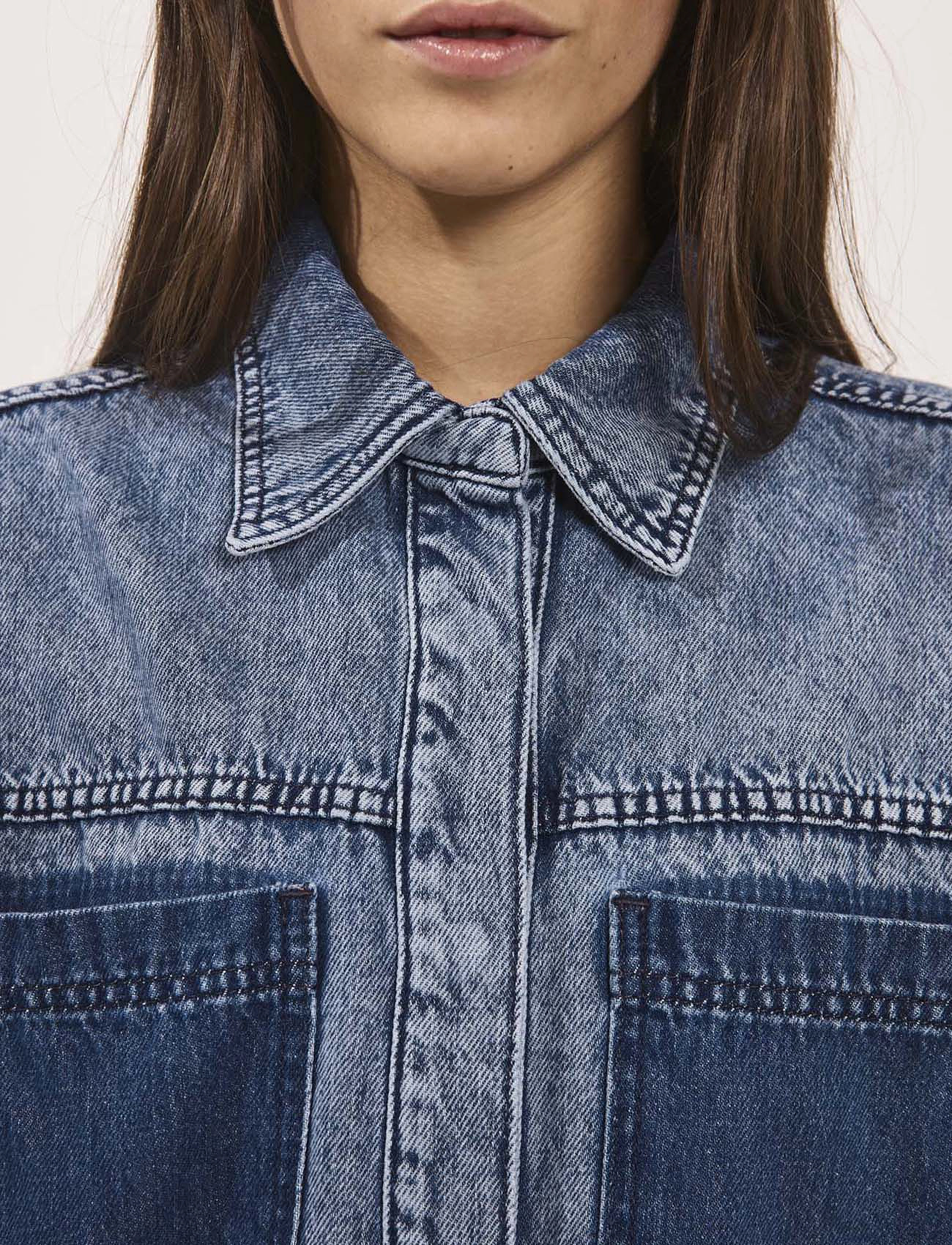 NORR - Daytona denim shirt - langærmede skjorter - light blue wash - 5