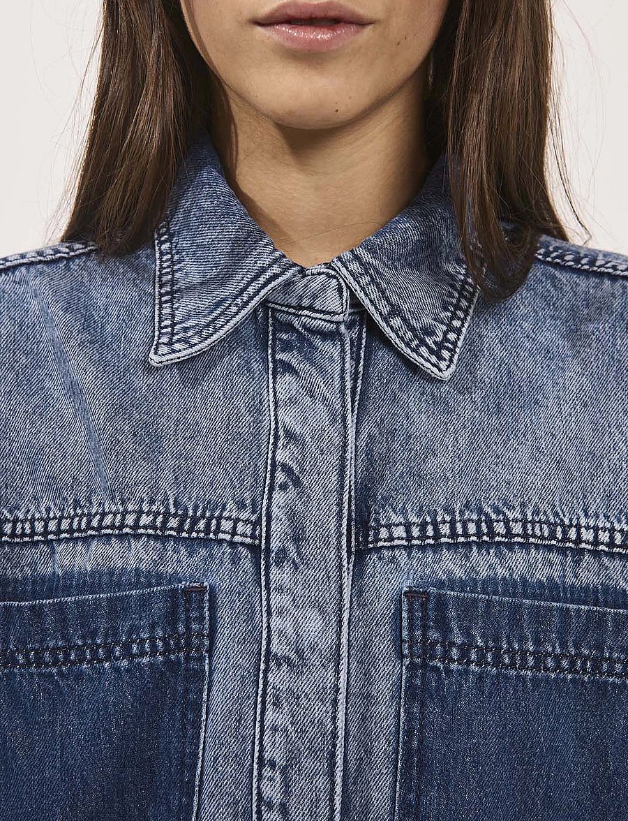 NORR - Daytona denim shirt - long-sleeved shirts - light blue wash - 5