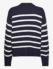 NORR - Lindsay new knit stripe top - džemperi - navy comb - 1