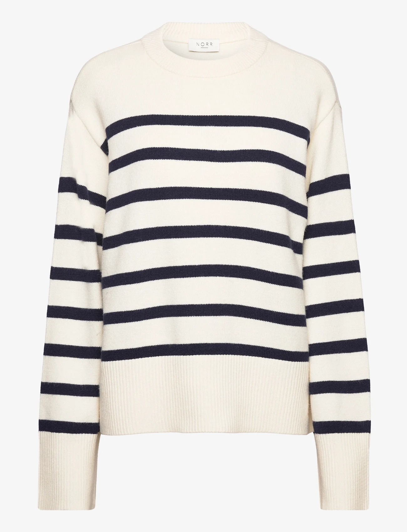 NORR - Lindsay new knit stripe top - jumpers - off white comb - 0