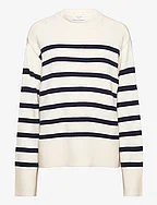 Lindsay new knit stripe top - OFF WHITE COMB