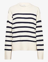 NORR - Lindsay new knit stripe top - neulepuserot - off white comb - 0