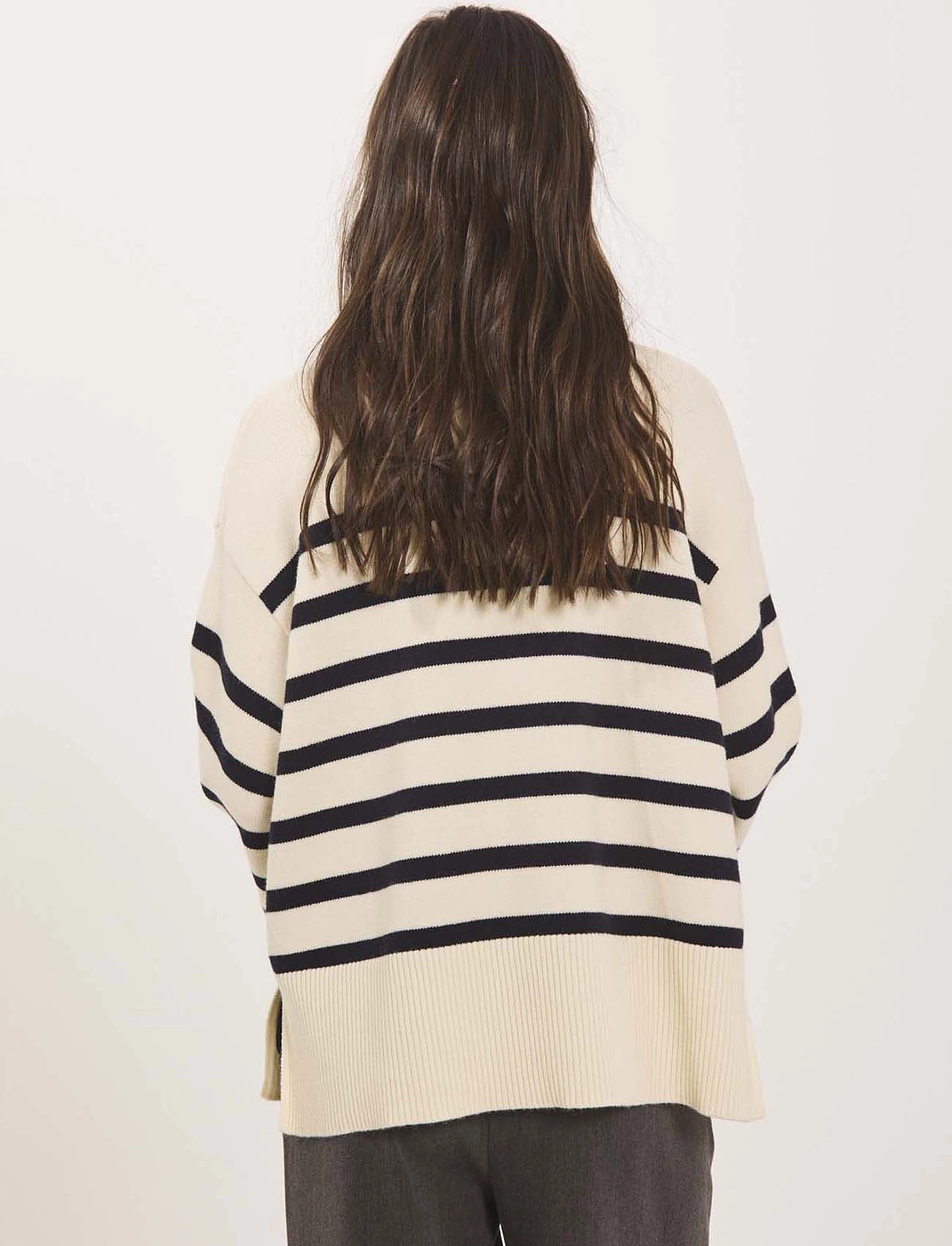 NORR - Lindsay new knit stripe top - off white comb - 5