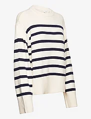 NORR - Lindsay new knit stripe top - jumpers - off white comb - 2