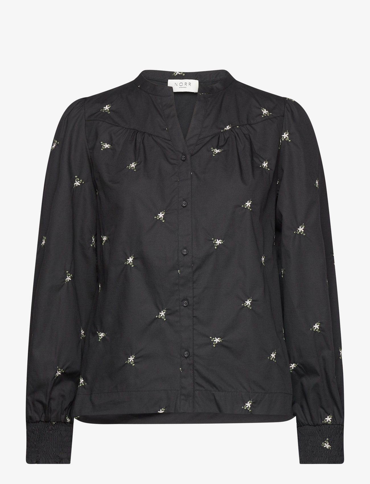 NORR - Miluna shirt - langærmede skjorter - black comb. - 1