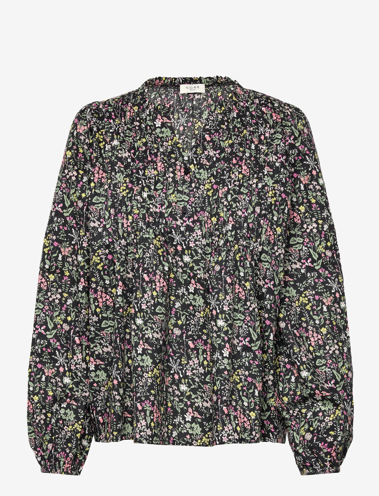 NORR - Opal top - pikkade varrukatega pluusid - black flower print - 0