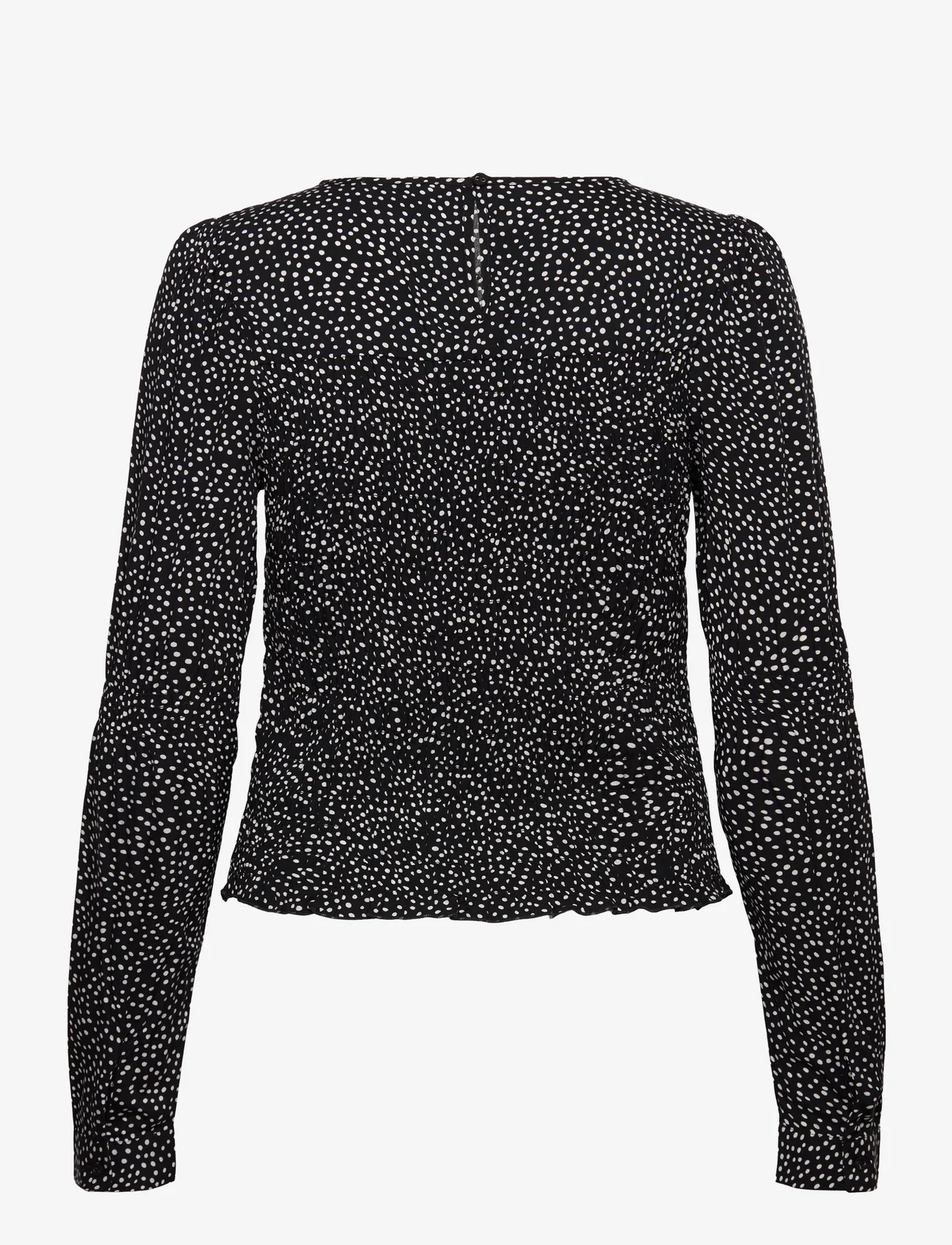 NORR - Sabby smock top - blouses met lange mouwen - black print - 1