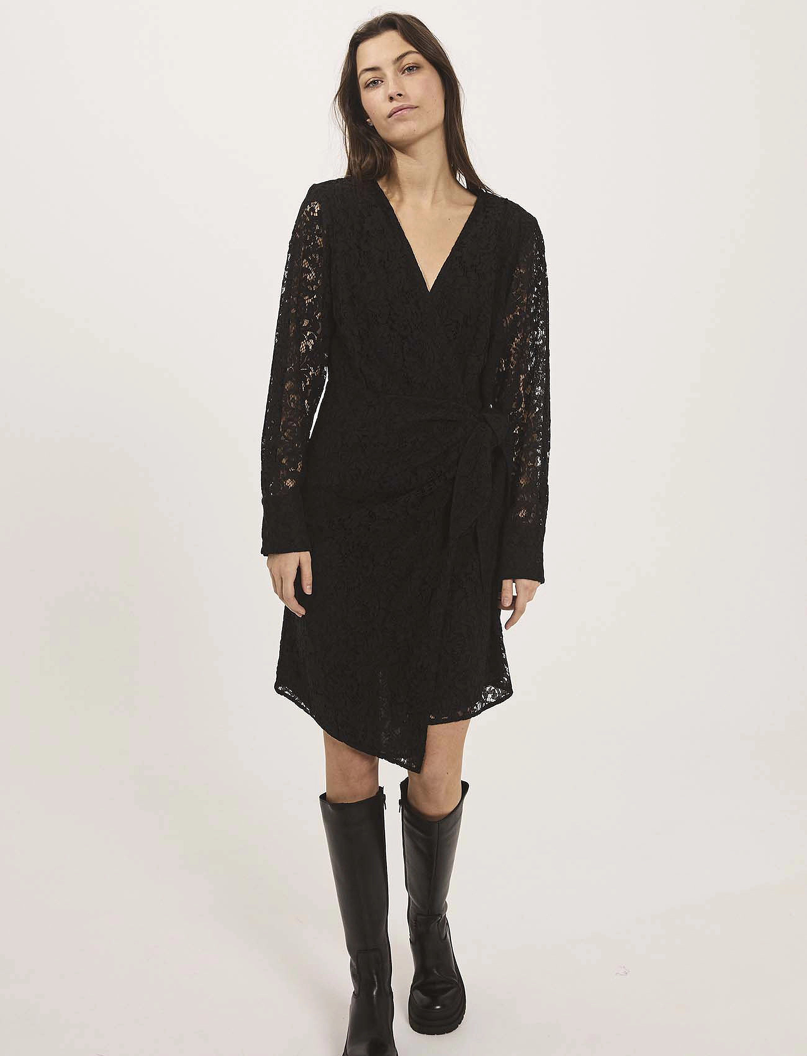 NORR Sylvina lace dress - Kjoler - BLACK / black