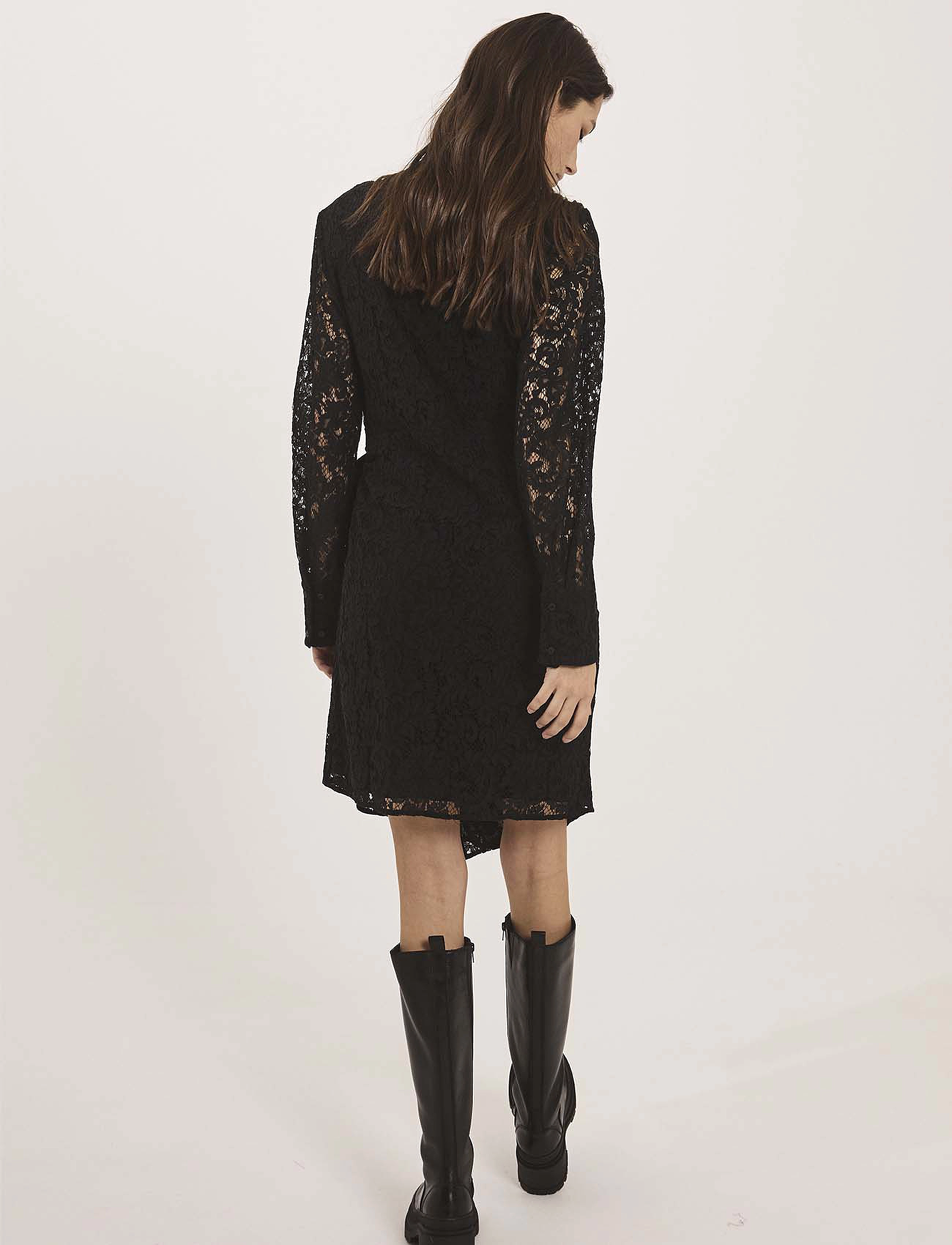 NORR - Sylvina lace dress - blondekjoler - black - 3