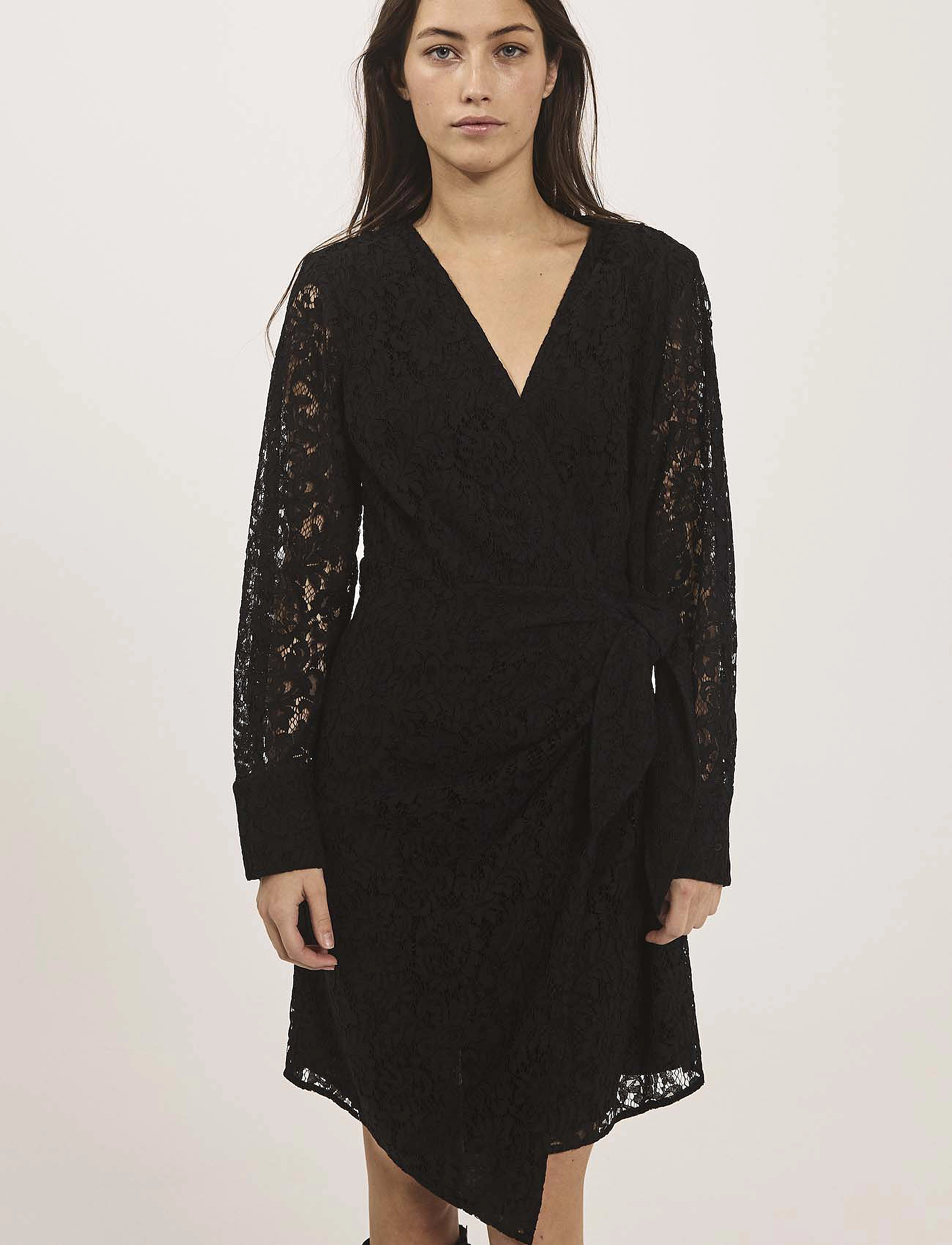 NORR - Sylvina lace dress - blondekjoler - black - 4