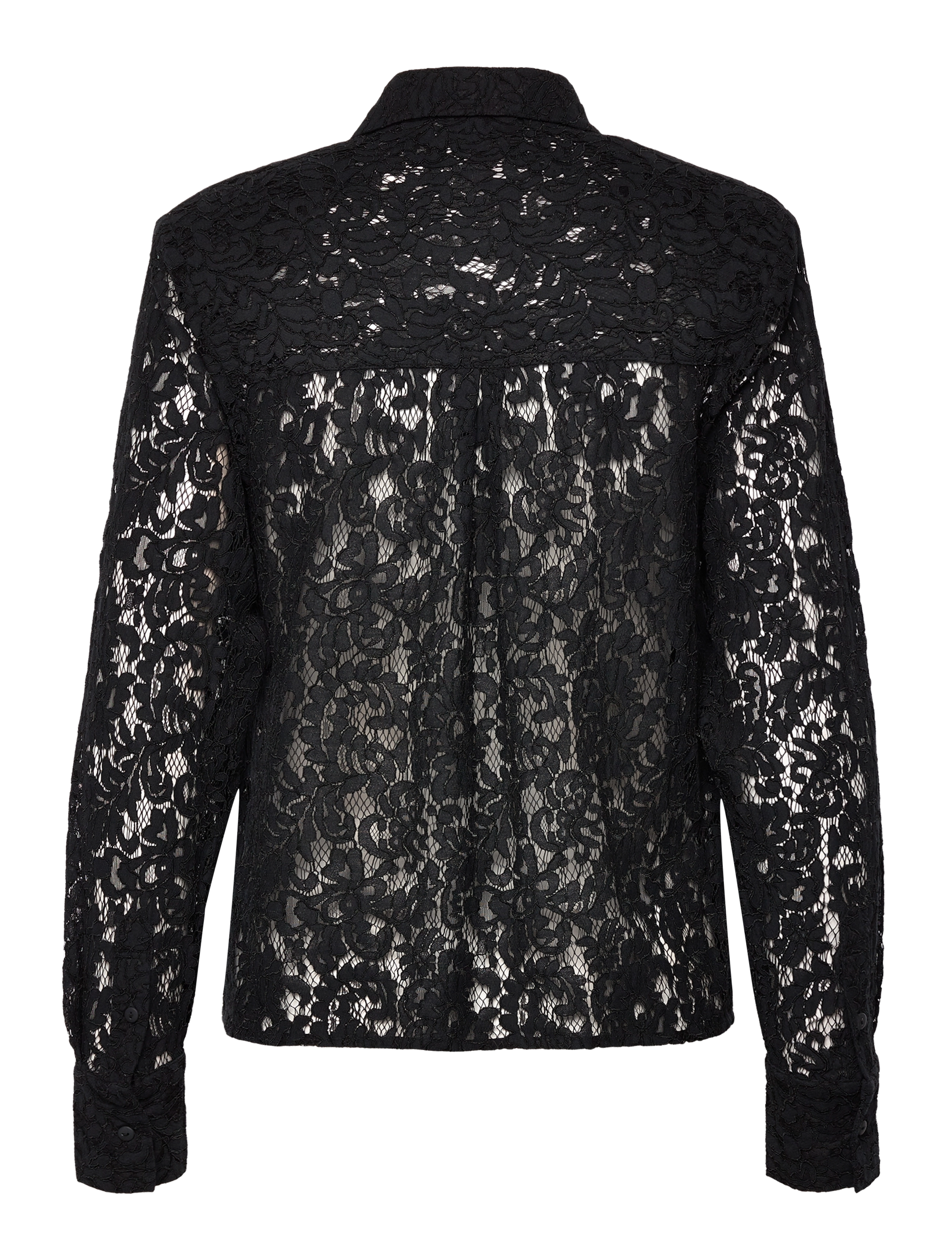 NORR - Sylvina lace shirt - långärmade skjortor - black - 2