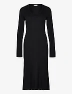 Sherry flared knit dress - BLACK