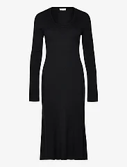 NORR - Sherry flared knit dress - strikkede kjoler - black - 0