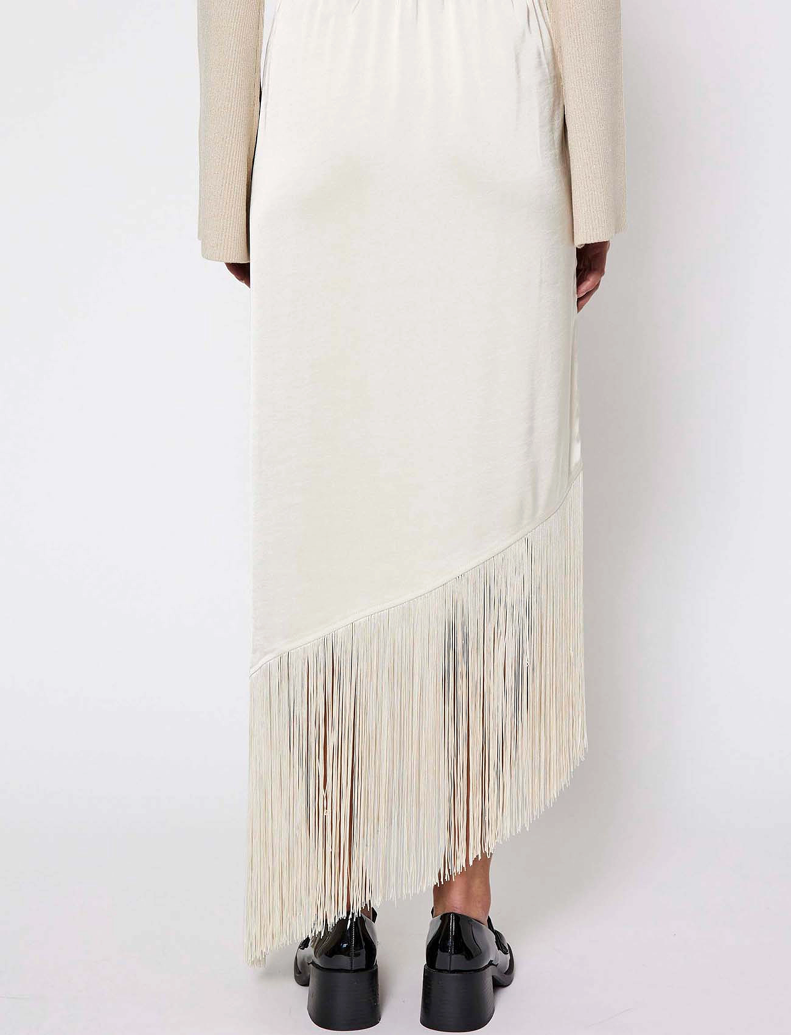 NORR - Gili fringe skirt - spódnice satynowe - champagne - 3