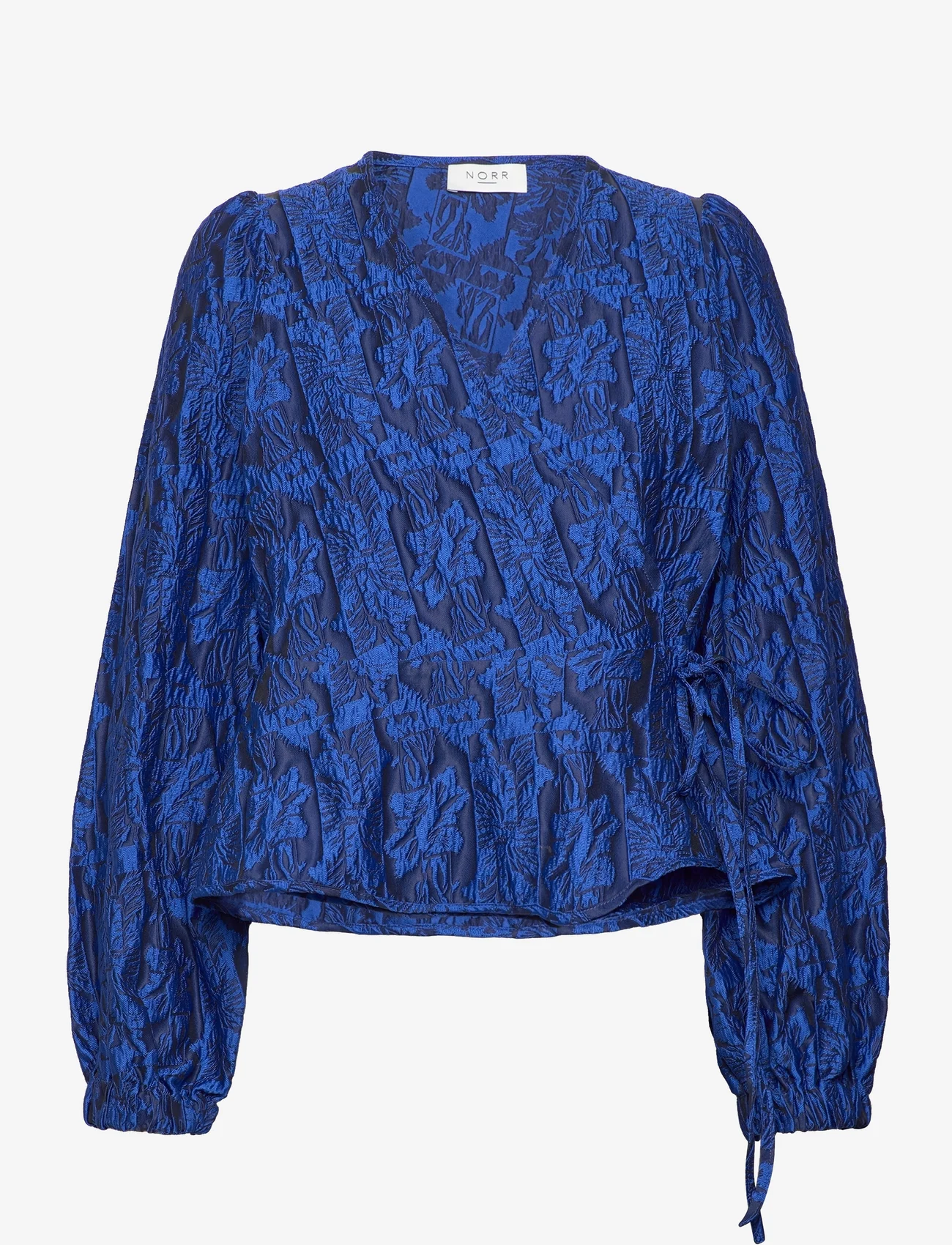 NORR - Giya wrap top - long-sleeved blouses - royal blue - 0